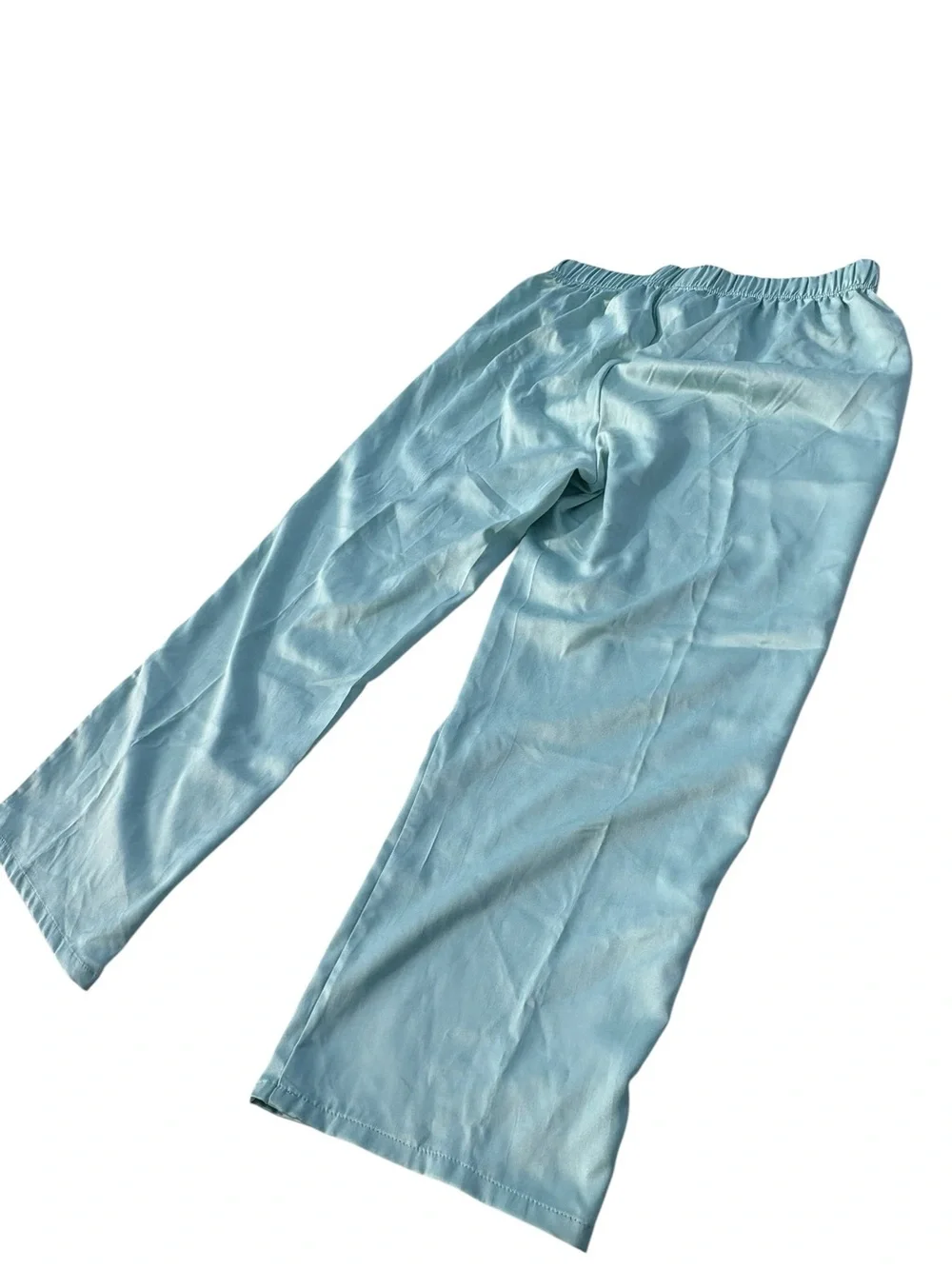 House of Harlow 1960 Sleepwear Large Blue Green Satin Pajama Set NWOT